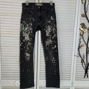 Levi's Black and White Splatter Slim Straight Jeans vintage